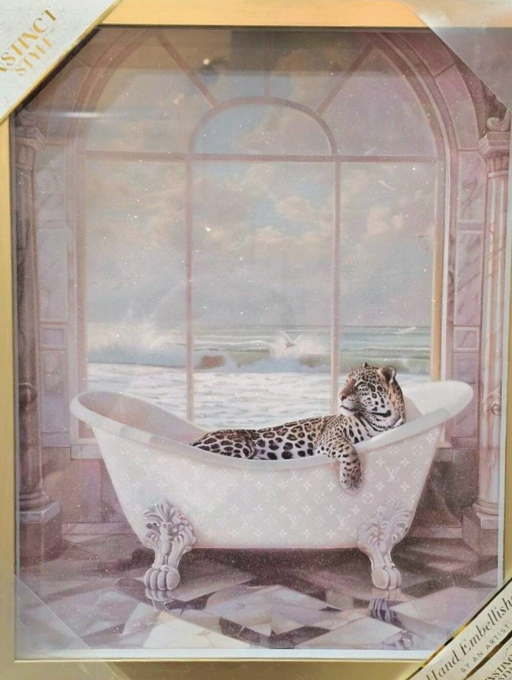 Instinct Style Jaquar Luxury Louis Vuitton Arch Barhroom Framed Wall   Decor